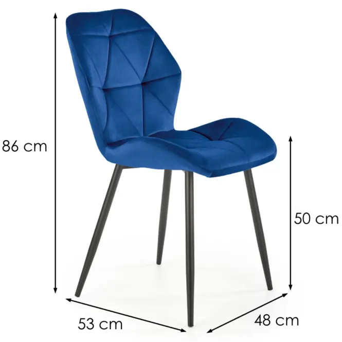 Szék K453 Velvet/Fém Gránát,2