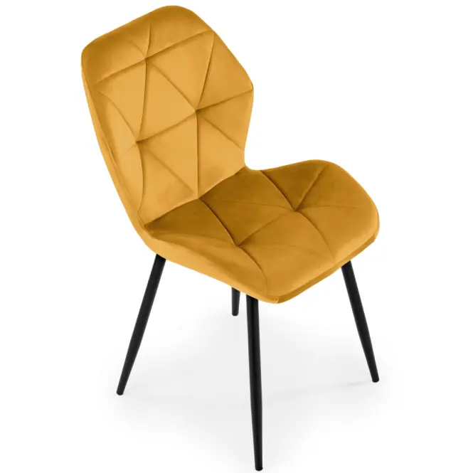 Szék K453 Velvet/Fém Mustár,3