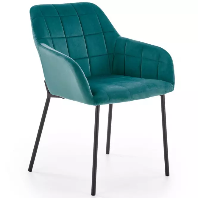 Szék K305 Velvet/Fém Sötétzöld