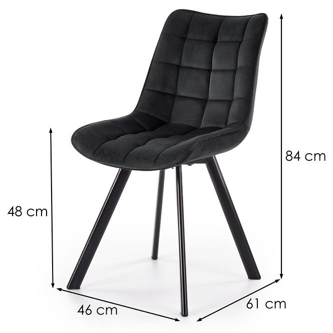 Szék K332 Velvet/Fém fekete