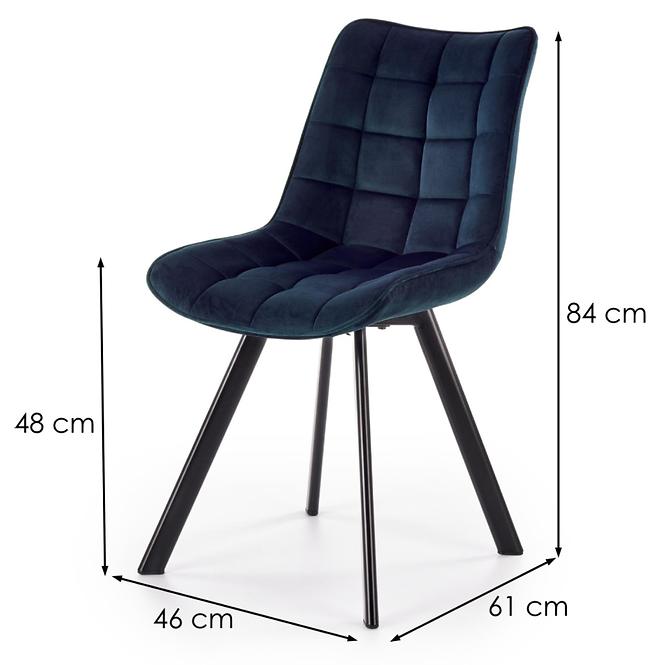 Szék K332 Velvet/Fém Tengerészkék