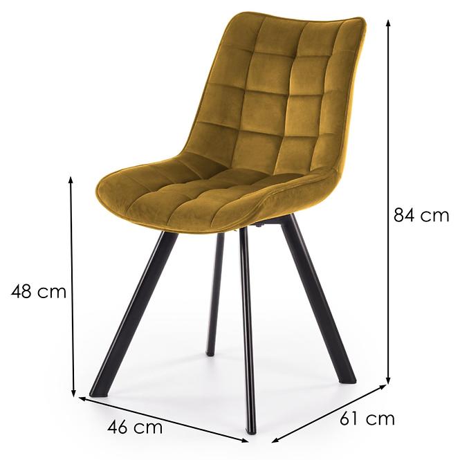 Szék K332 Velvet/Fém žltá