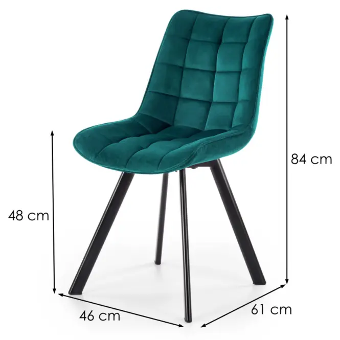 Szék K332 Velvet/Fém türkiz,2