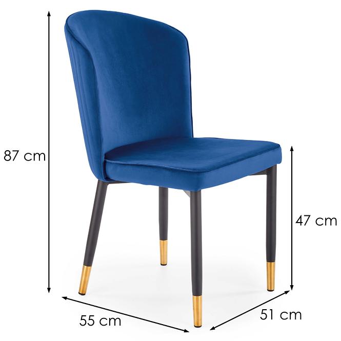 Szék K446 Velvet/Fém Gránát,2