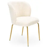 Szék K474 Boucle/Króm Krém/Aranysárga
