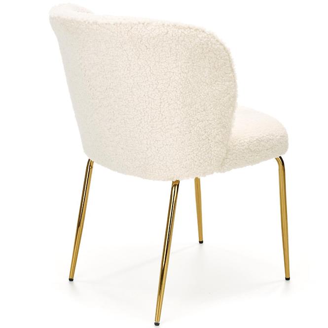 Szék K474 Boucle/Króm Krém/Aranysárga