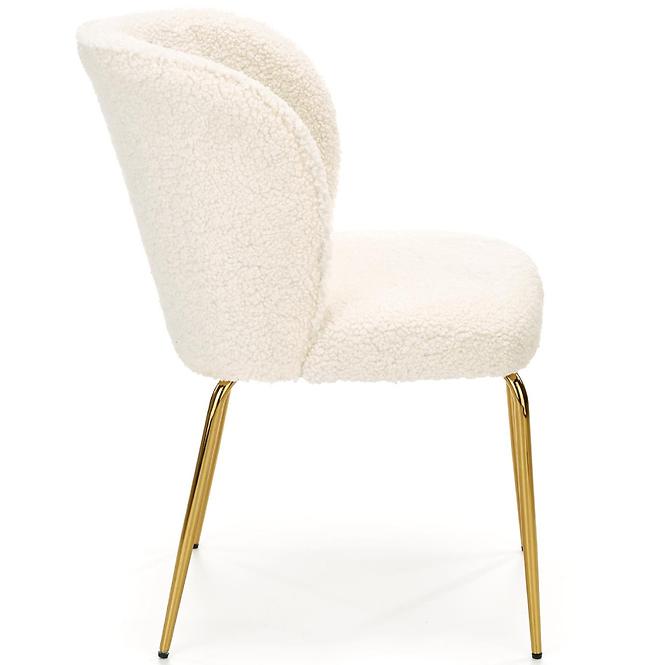 Szék K474 Boucle/Króm Krém/Aranysárga