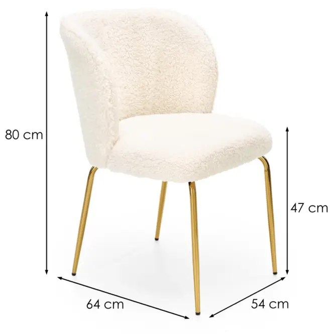 Szék K474 Boucle/Króm Krém/Aranysárga,2