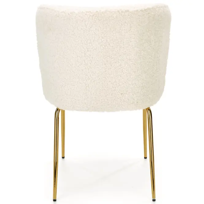 Szék K474 Boucle/Króm Krém/Aranysárga