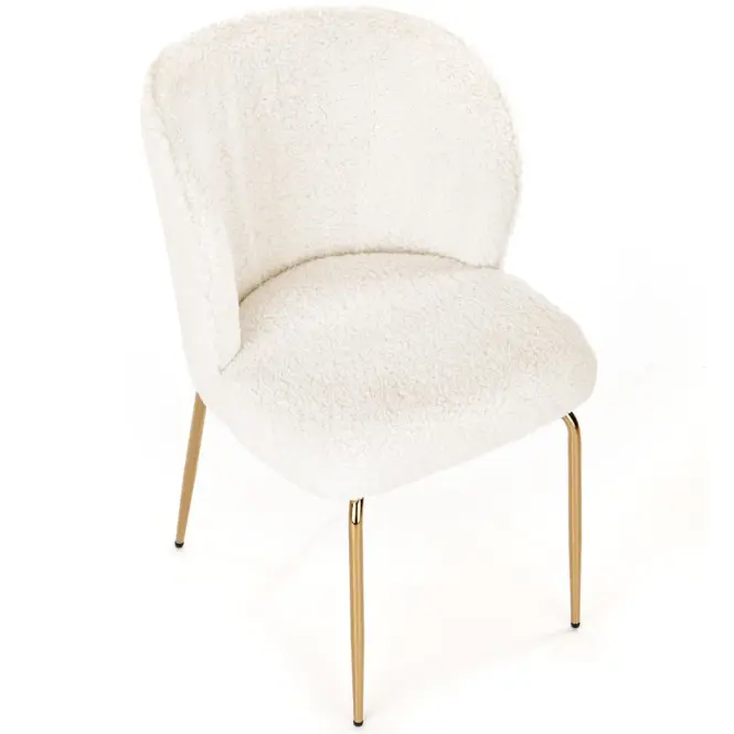 Szék K474 Boucle/Króm Krém/Aranysárga