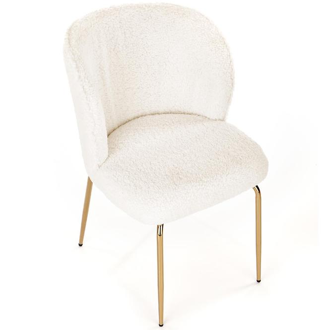Szék K474 Boucle/Króm Krém/Aranysárga