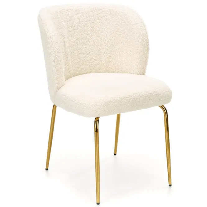 Szék K474 Boucle/Króm Krém/Aranysárga