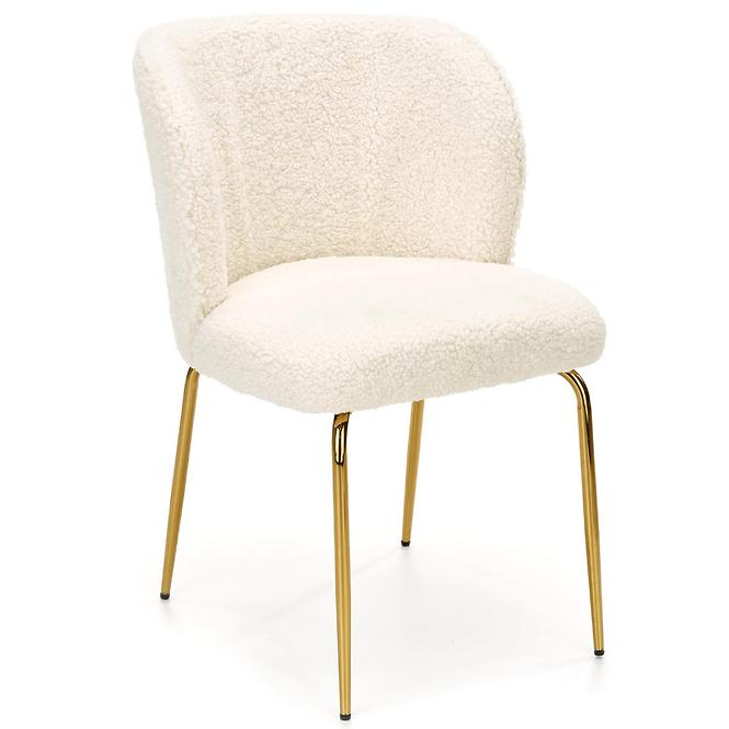 Szék K474 Boucle/Króm Krém/Aranysárga