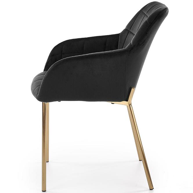 Szék K306 Velvet/Króm fekete/Aranysárga