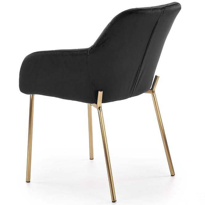 Szék K306 Velvet/Króm fekete/Aranysárga