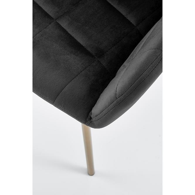 Szék K306 Velvet/Króm fekete/Aranysárga