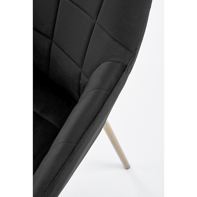 Szék K306 Velvet/Króm fekete/Aranysárga