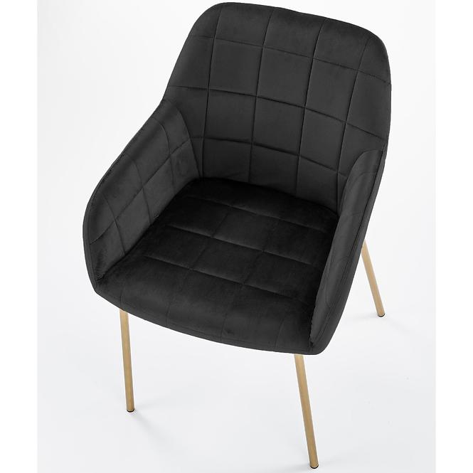 Szék K306 Velvet/Króm fekete/Aranysárga
