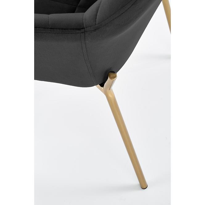 Szék K306 Velvet/Króm fekete/Aranysárga