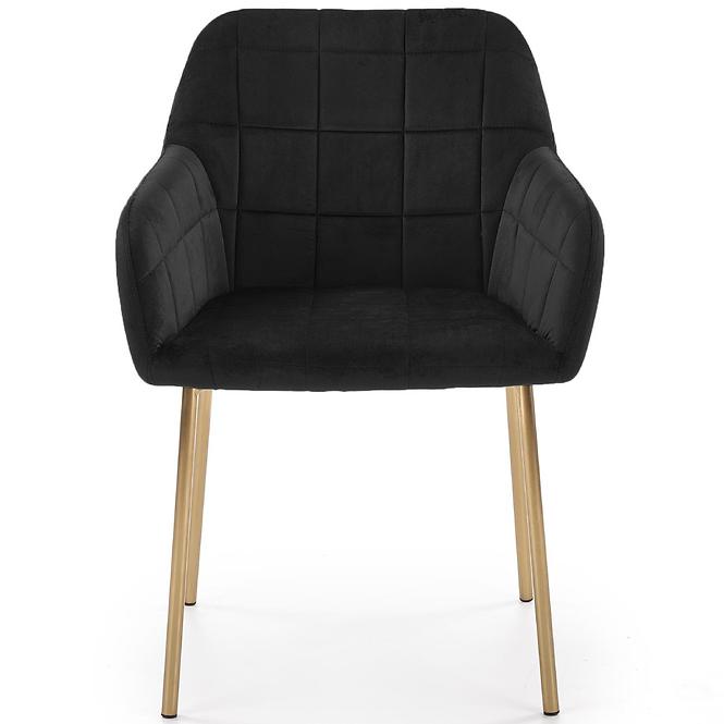 Szék K306 Velvet/Króm fekete/Aranysárga