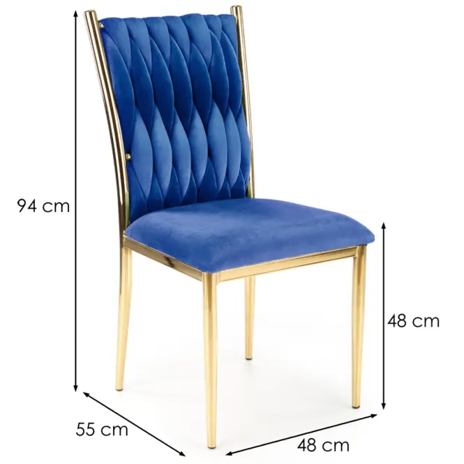 Szék K436 Velvet/Króm Gránát/Aranysárga,2