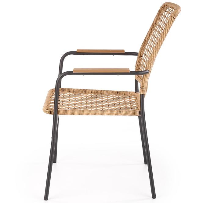 Szék K457 Rattan/Fém Natural/fekete