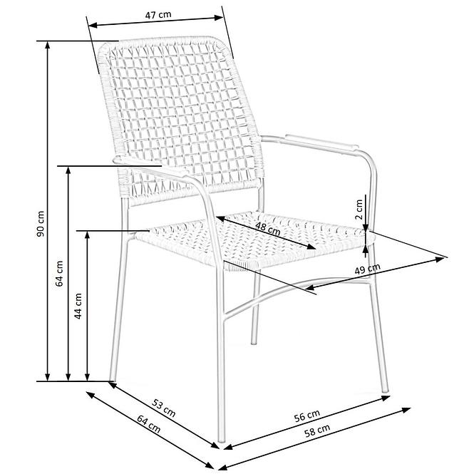 Szék K457 Rattan/Fém Natural/fekete,9