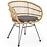Szék K456 Rattan/Szövet/Fém Natural/szürke