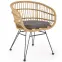 Szék K456 Rattan/Szövet/Fém Natural/szürke