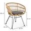 Szék K456 Rattan/Szövet/Fém Natural/szürke,2