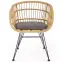 Szék K456 Rattan/Szövet/Fém Natural/szürke,3