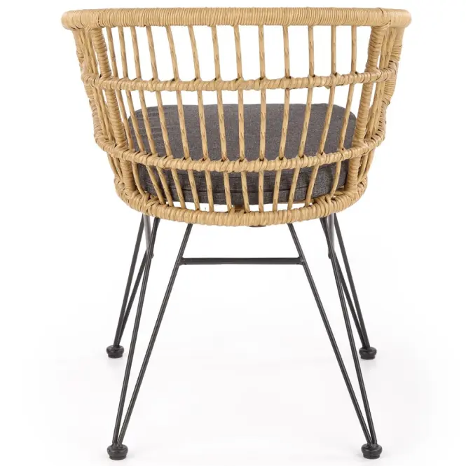 Szék K456 Rattan/Szövet/Fém Natural/szürke,6