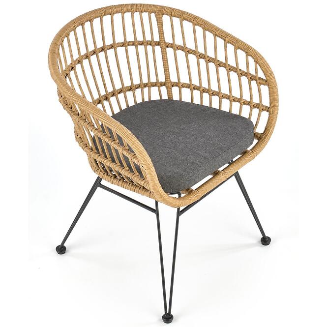 Szék K456 Rattan/Szövet/Fém Natural/szürke,7