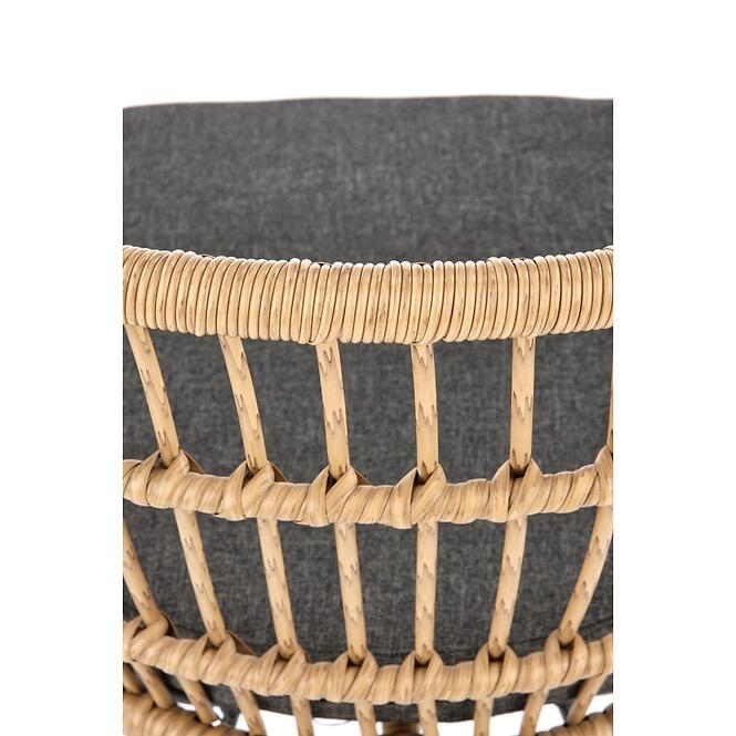 Szék K456 Rattan/Szövet/Fém Natural/szürke