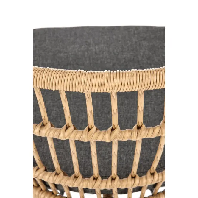 Szék K456 Rattan/Szövet/Fém Natural/szürke,8