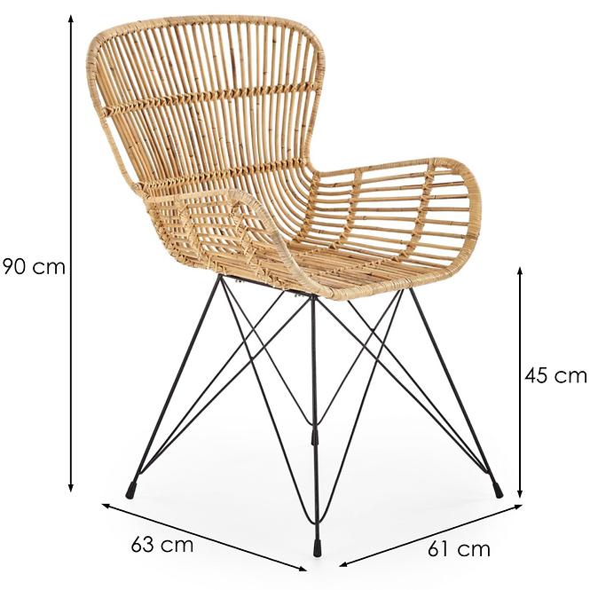Szék K335 Rattan/Fém Natural