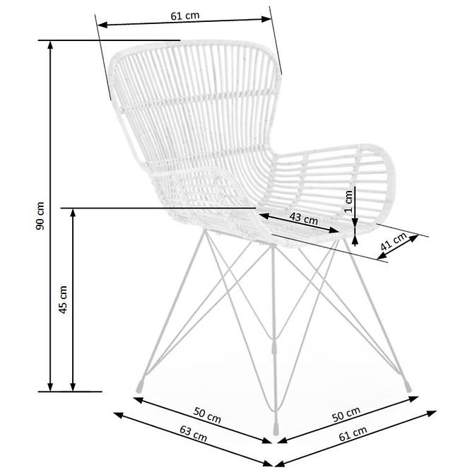 Szék K335 Rattan/Fém Natural