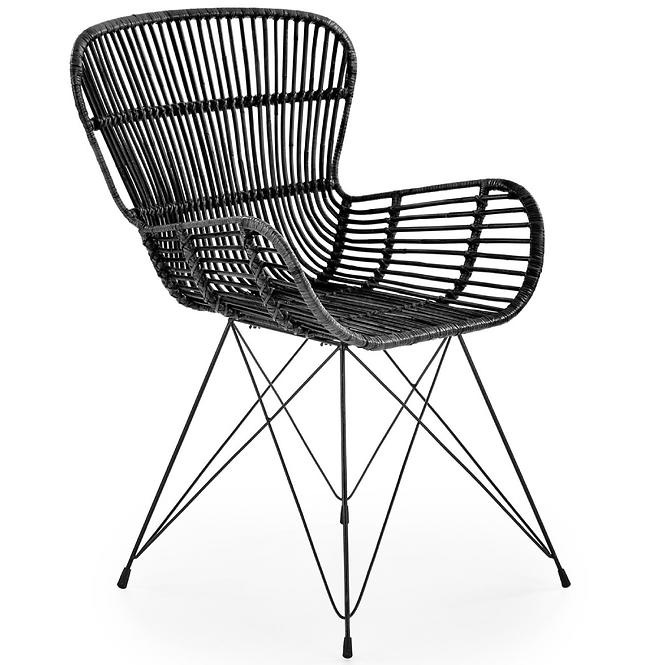 Szék K335 Rattan/Fém fekete