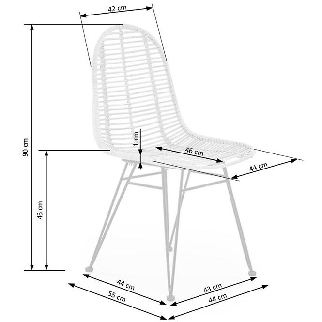 Szék K337 Rattan/Fém Natural