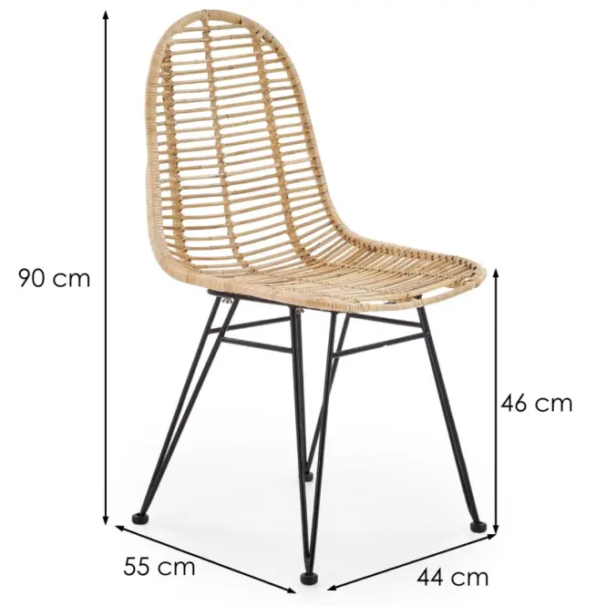Szék K337 Rattan/Fém Natural,2
