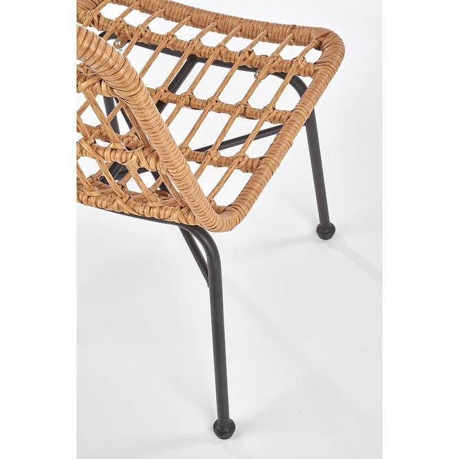Szék K401 Rattan/Szövet/Fém Natural/fekete