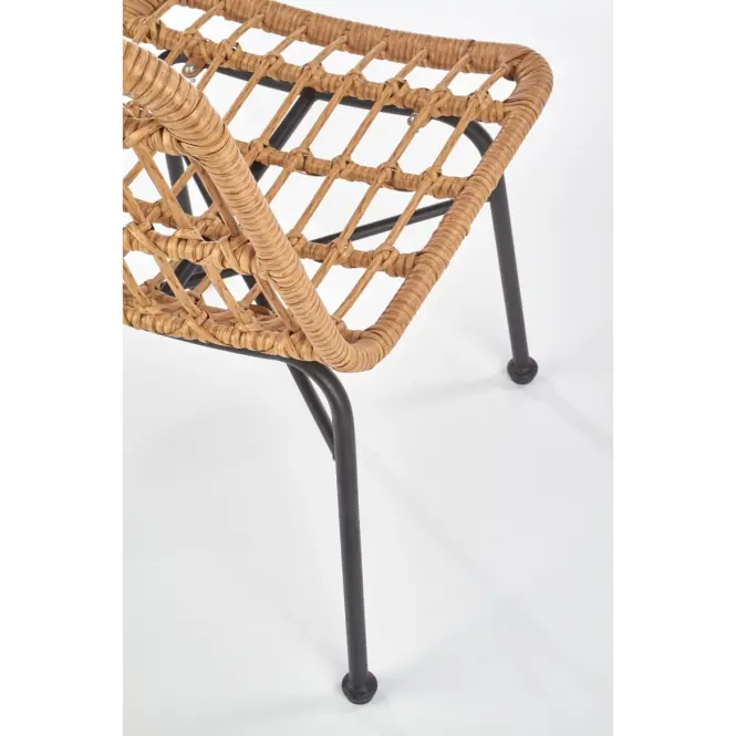 Szék K401 Rattan/Szövet/Fém Natural/fekete,10