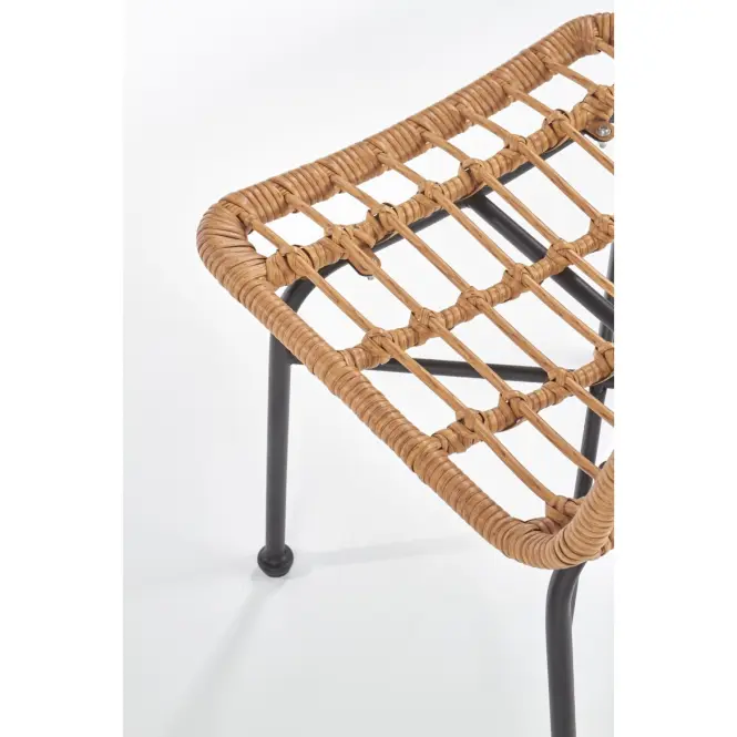 Szék K401 Rattan/Szövet/Fém Natural/fekete,11