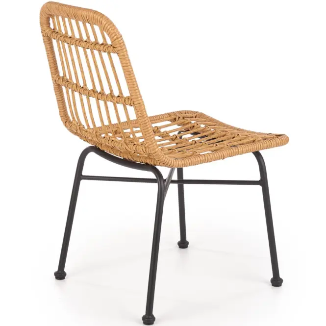 Szék K401 Rattan/Szövet/Fém Natural/fekete,12