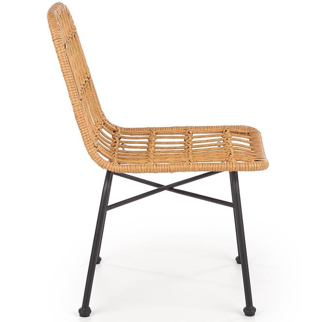 Szék K401 Rattan/Szövet/Fém Natural/fekete