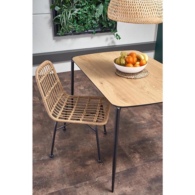 Szék K401 Rattan/Szövet/Fém Natural/fekete