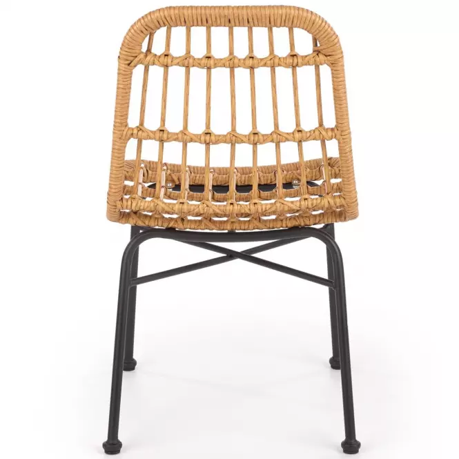 Szék K401 Rattan/Szövet/Fém Natural/fekete