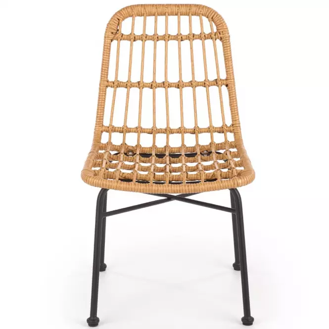 Szék K401 Rattan/Szövet/Fém Natural/fekete