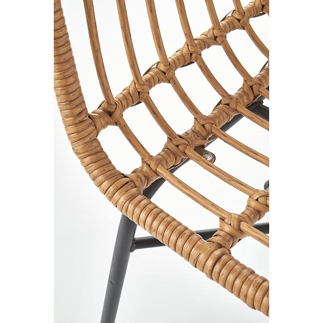 Szék K401 Rattan/Szövet/Fém Natural/fekete