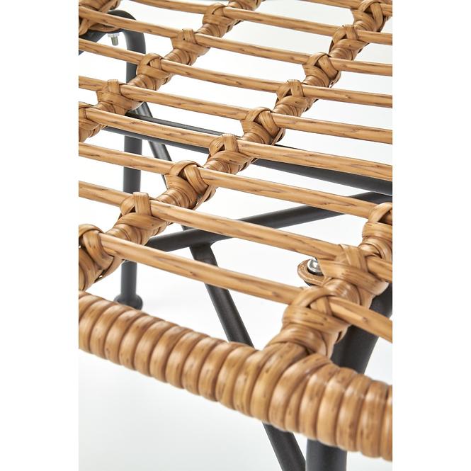 Szék K401 Rattan/Szövet/Fém Natural/fekete